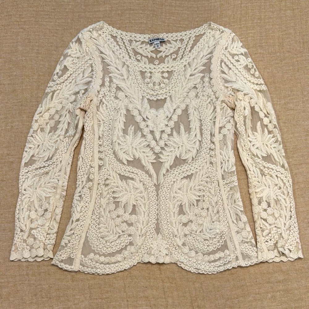 Boho Cream Lace Top‎
